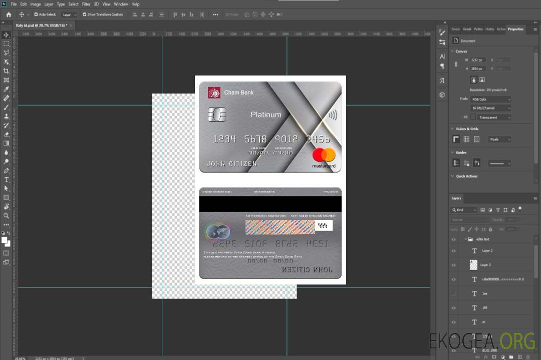 Syrie Cham Bank mastercard platine template